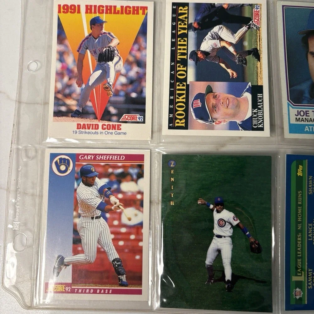 Topps 1992 Baseball Card Lot of 9 - Score 1992, Brett Sax Cone Knoblauch